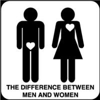 Graphic symbolizing the difference between men and women.